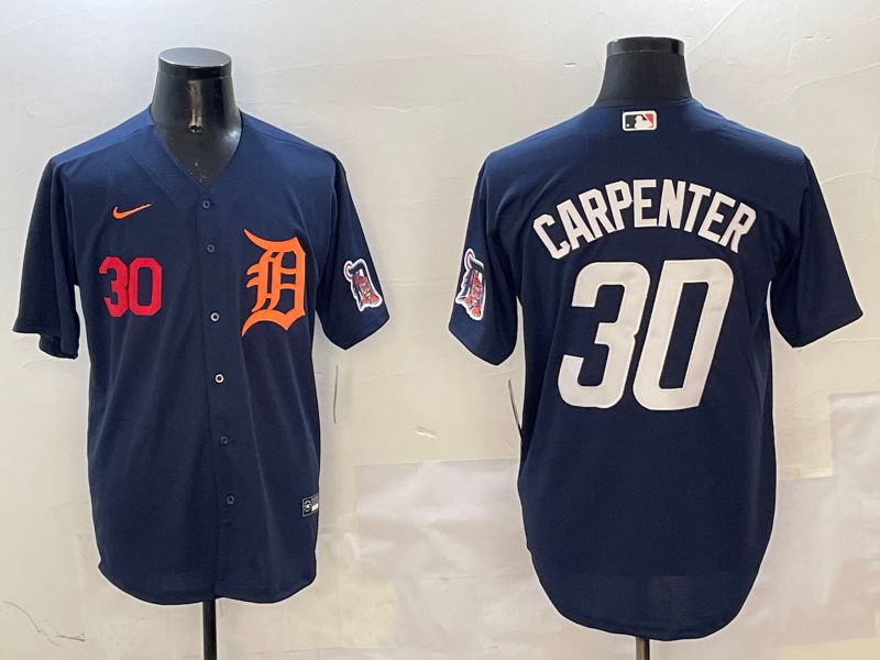Men Detroit Tigers #30 Carpenter Drak Blue Game 2025 Nike MLB Jersey style 3114